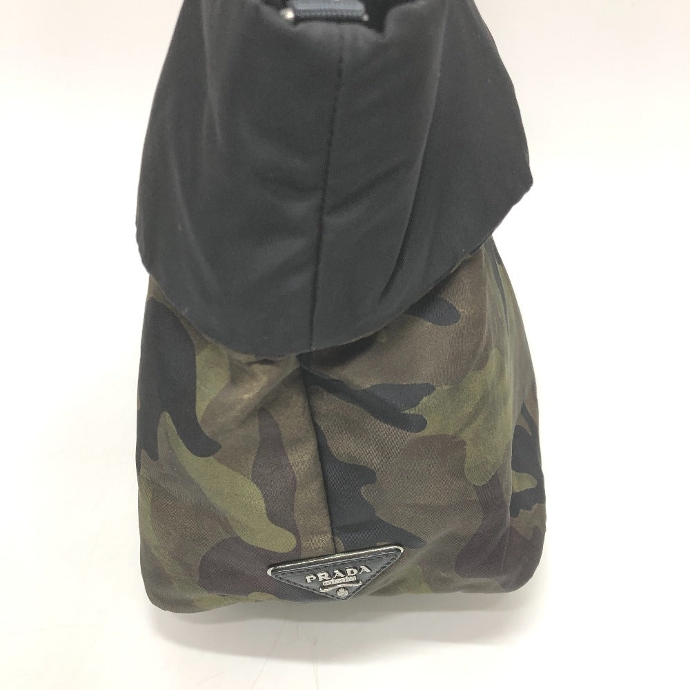PRADA Handbag B1959V Nylon green camouflage Women Used Authentic