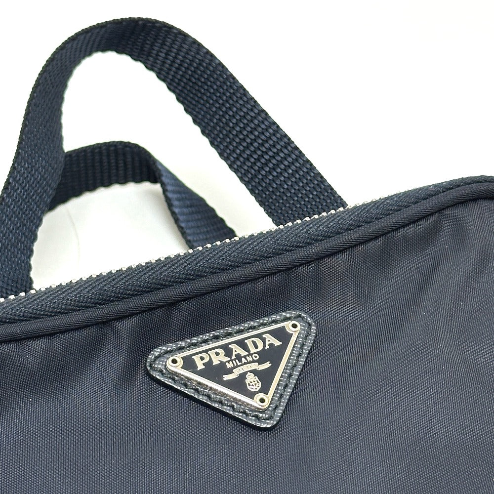 PRADA Handbag 1N1346 Nylon blue triangle plate Women Used Authentic