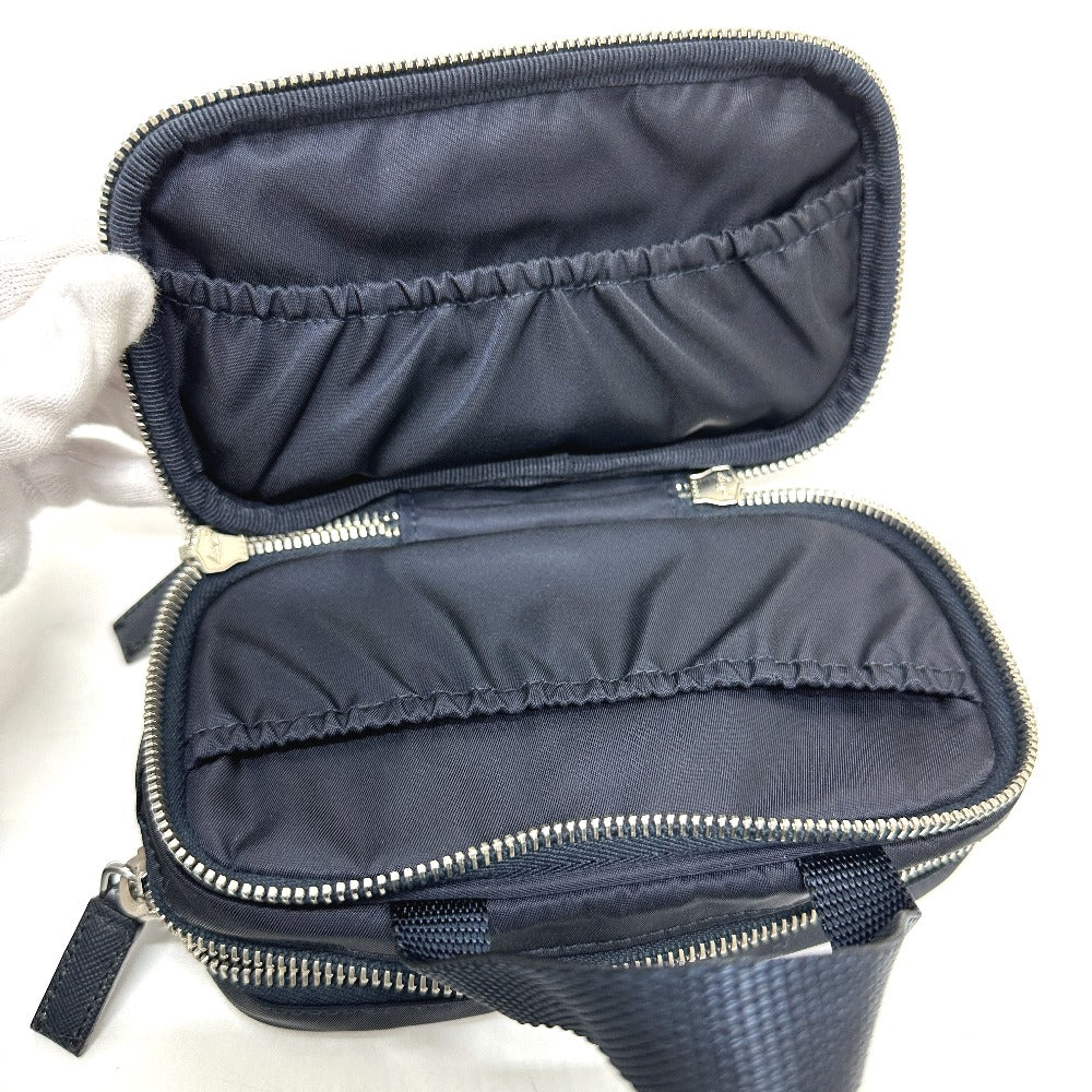 PRADA Handbag 1N1346 Nylon blue triangle plate Women Used Authentic