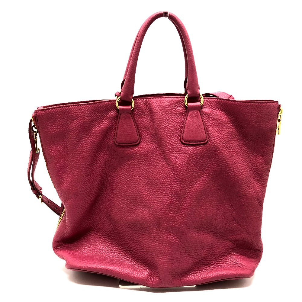 PRADA Handbag BN1713 leather pink logo Women Used Authentic