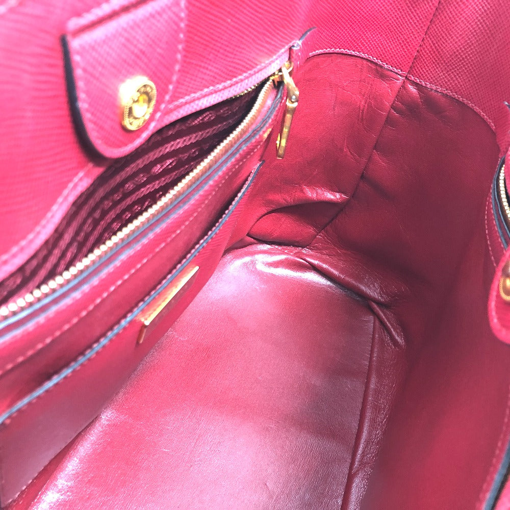 PRADA Handbag BN2729 Safiano leather Red Front pocket Women Secondhand Authentic