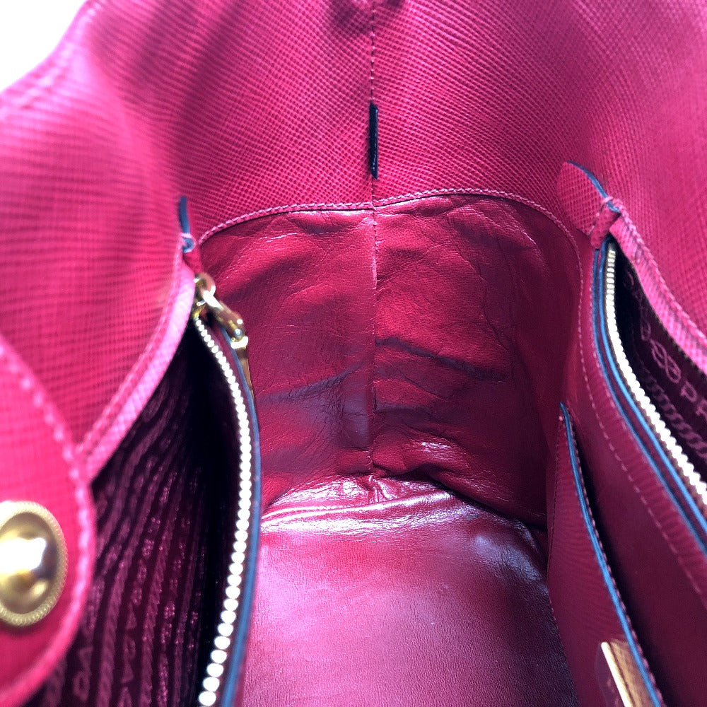 PRADA Handbag BN2729 Safiano leather Red Front pocket Women Secondhand Authentic