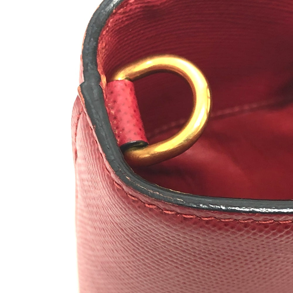 PRADA Handbag BN2729 Safiano leather Red Front pocket Women Secondhand Authentic