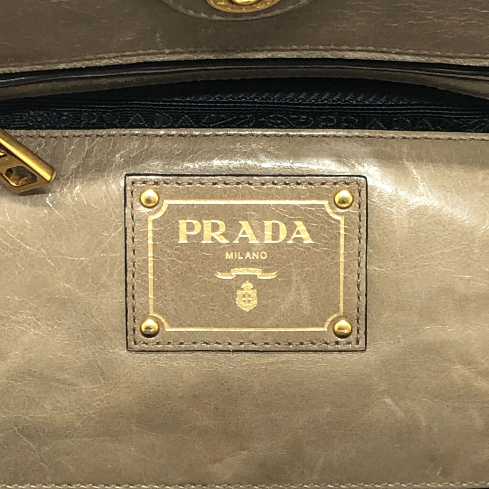 PRADA Tote Bag BN2626 leather Brown logo