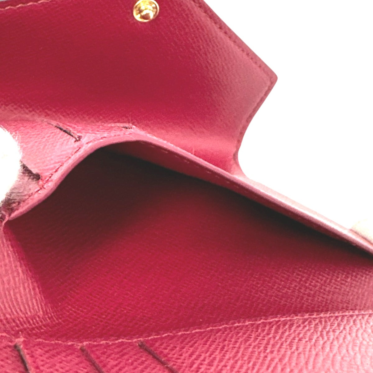 LOUIS VUITTON Coin case M41938 Monogram canvas Red Coin purse with Card Case Monogram Portefeuille Victorine Women Used Authentic
