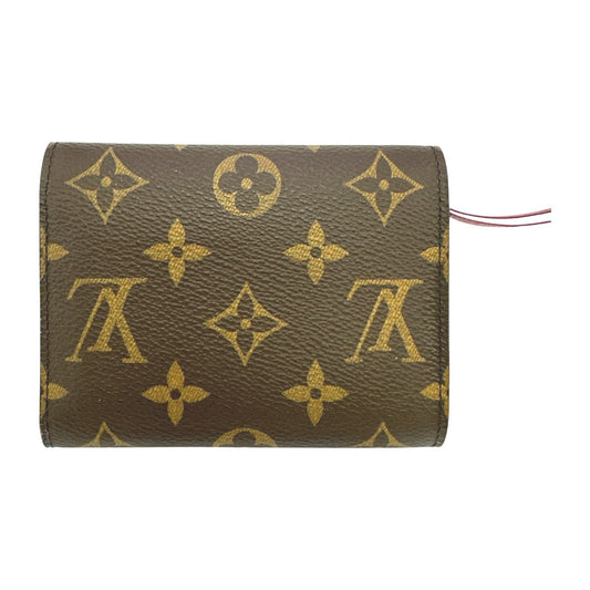 LOUIS VUITTON Coin case M41938 Monogram canvas Red Coin purse with Card Case Monogram Portefeuille Victorine Women Used Authentic