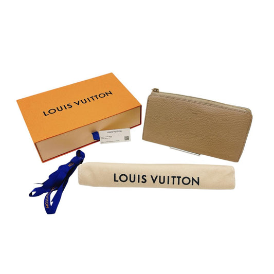 LOUIS VUITTON Long Wallet Purse M63104 Cowhide beige L-shaped fastener Taurillon Clemence Leather Portefeuille Comet Women(Unisex) Used Authentic
