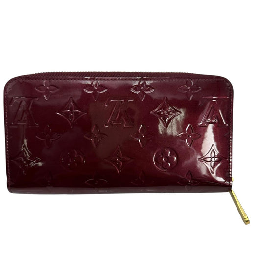 LOUIS VUITTON Long Wallet Purse M61379 Monogram Vernis Magenta Zip Around Monogram Zippy wallet Women Used Authentic
