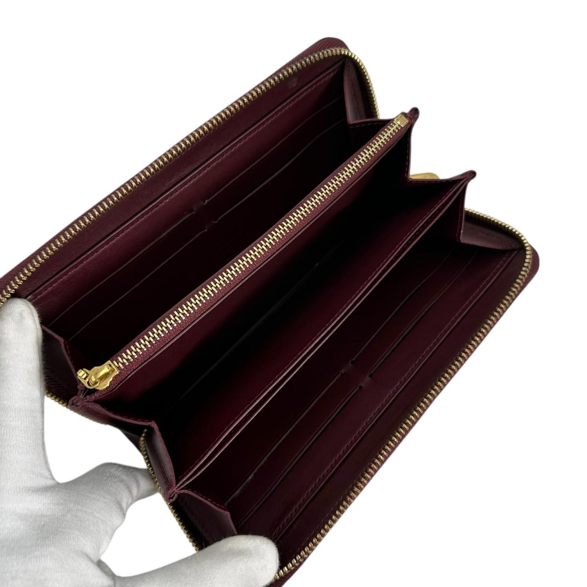 LOUIS VUITTON Long Wallet Purse M61379 Monogram Vernis Magenta Zip Around Monogram Zippy wallet Women Used Authentic