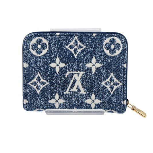 LOUIS VUITTON Coin case M81185 Monogram denim Marine Zippy Wallet Coin Purse Monogram Ann Platt Coin case mens(Unisex) Used Authentic