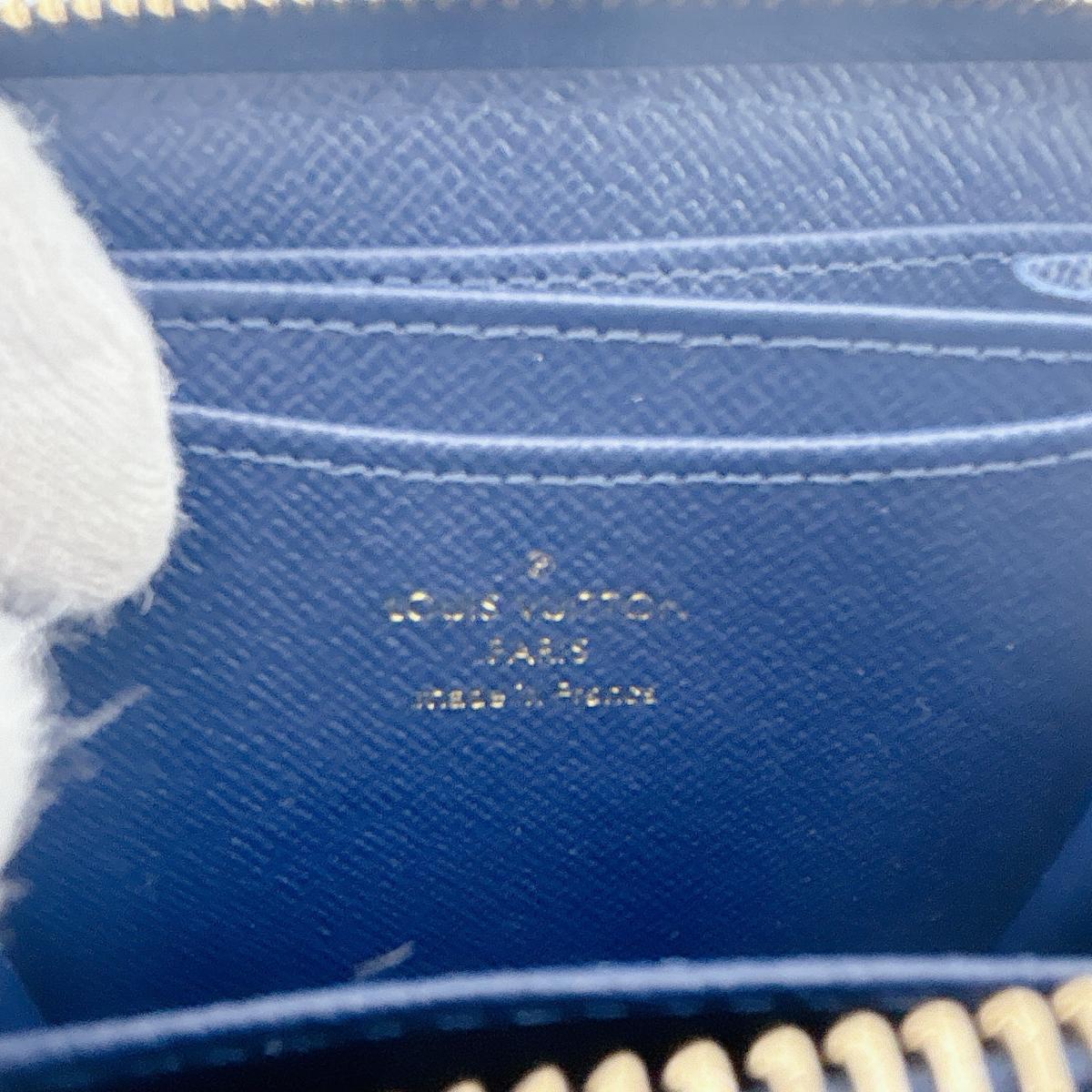 LOUIS VUITTON Coin case M81185 Monogram denim Marine Zippy Wallet Coin Purse Monogram Ann Platt Coin case mens(Unisex) Used Authentic