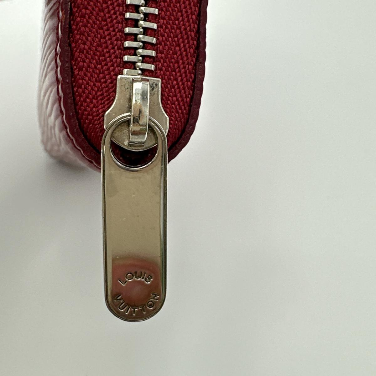LOUIS VUITTON Coin case M60383 Epi Leather Red Coin case Epi Zip around purse Women Used Authentic