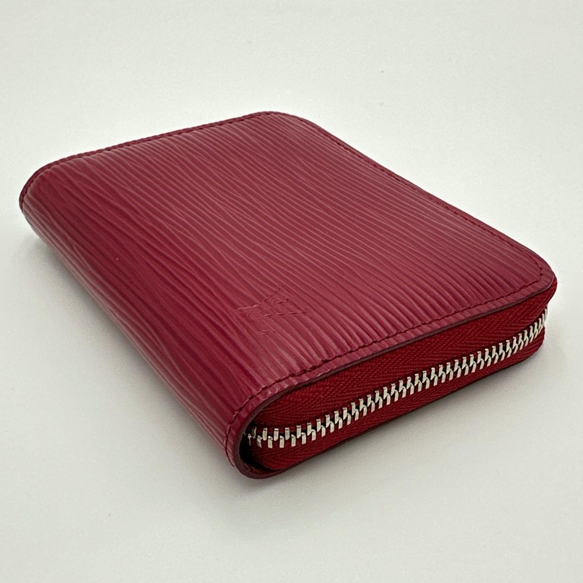 LOUIS VUITTON Coin case M60383 Epi Leather Red Coin case Epi Zip around purse Women Used Authentic