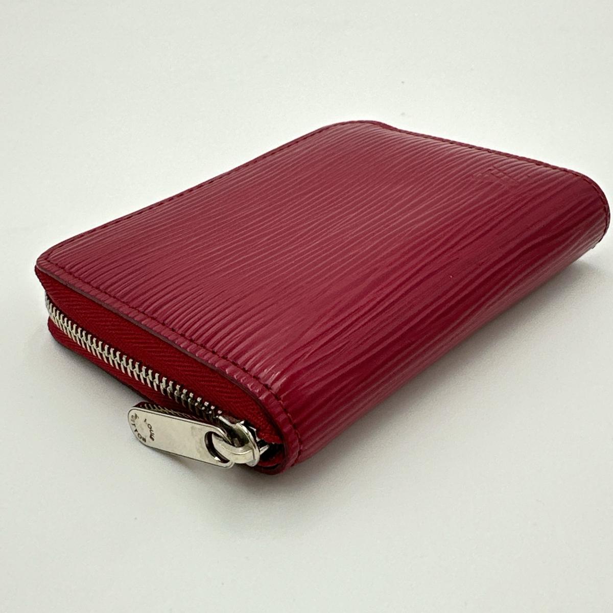 LOUIS VUITTON Coin case M60383 Epi Leather Red Coin case Epi Zip around purse Women Used Authentic