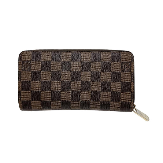 LOUIS VUITTON Long Wallet Purse N41661 Damier canvas Brown Long Wallet Purse Damier Zippy wallet unisex(Unisex) Used Authentic
