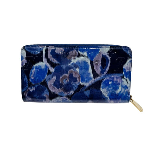 LOUIS VUITTON Long Wallet Purse M90018 Monogram Vernis blue Long Wallet Purse Monogram Vernis Ikat flower unisex(Unisex) Used Authentic