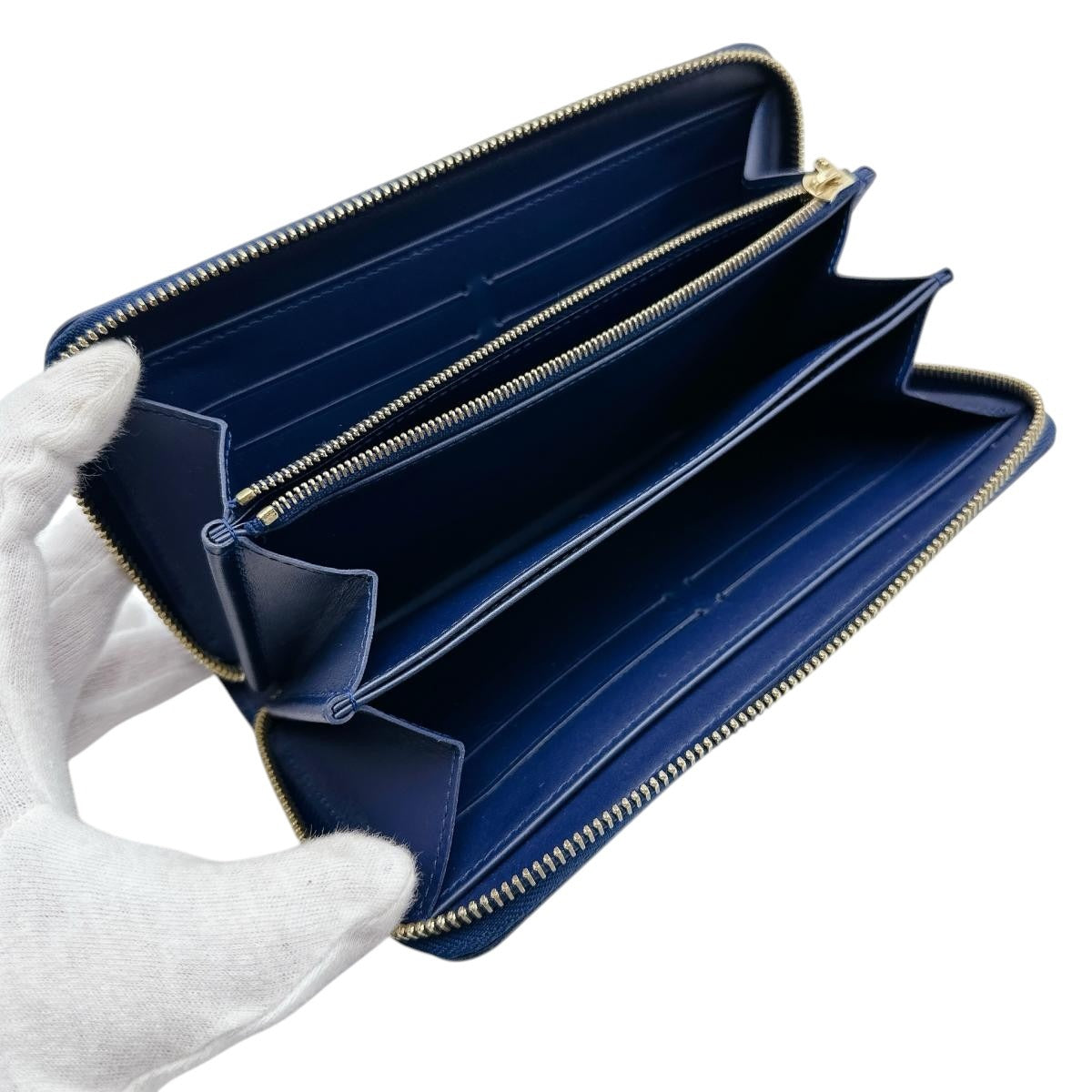 LOUIS VUITTON Long Wallet Purse M90018 Monogram Vernis blue Long Wallet Purse Monogram Vernis Ikat flower unisex(Unisex) Used Authentic