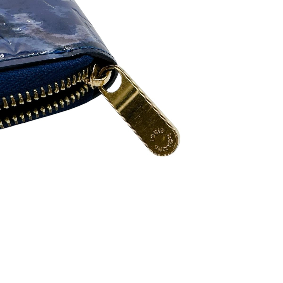 LOUIS VUITTON Long Wallet Purse M90018 Monogram Vernis blue Long Wallet Purse Monogram Vernis Ikat flower unisex(Unisex) Used Authentic