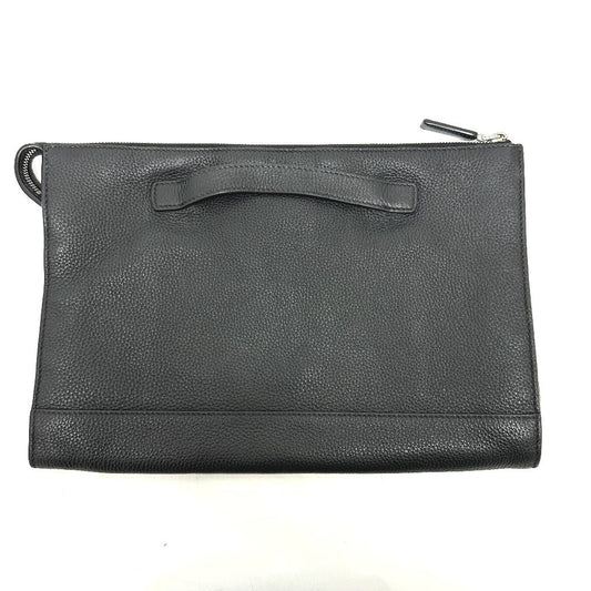 PRADA Clutch bag 2VN014 leather black triangle plate