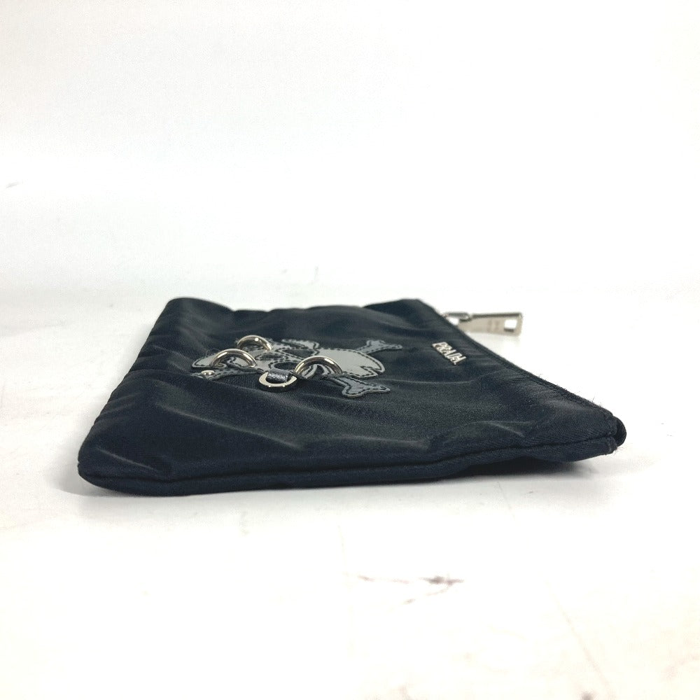 PRADA Pouch 2M1214 Nylon black Makeup pouch Cosmetics Pouch Skull skull unisex(Unisex) Used Authentic