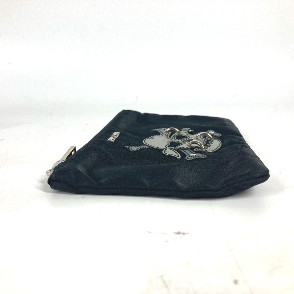 PRADA Pouch 2M1214 Nylon black Makeup pouch Cosmetics Pouch Skull skull unisex(Unisex) Used Authentic