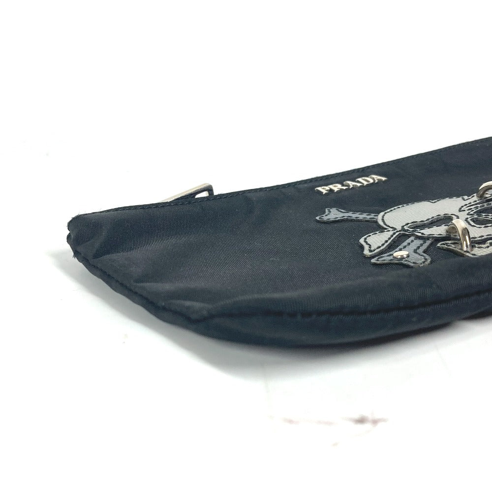 PRADA Pouch 2M1214 Nylon black Makeup pouch Cosmetics Pouch Skull skull unisex(Unisex) Used Authentic