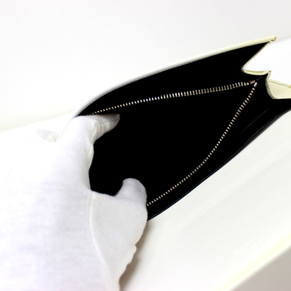 PRADA Long Wallet Purse leather white Wallet bag Studs Women Used Authentic