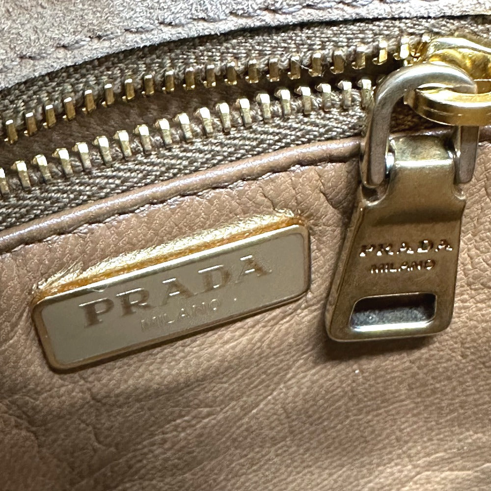 PRADA Shoulder Bag 1BD009 suede Brown logo