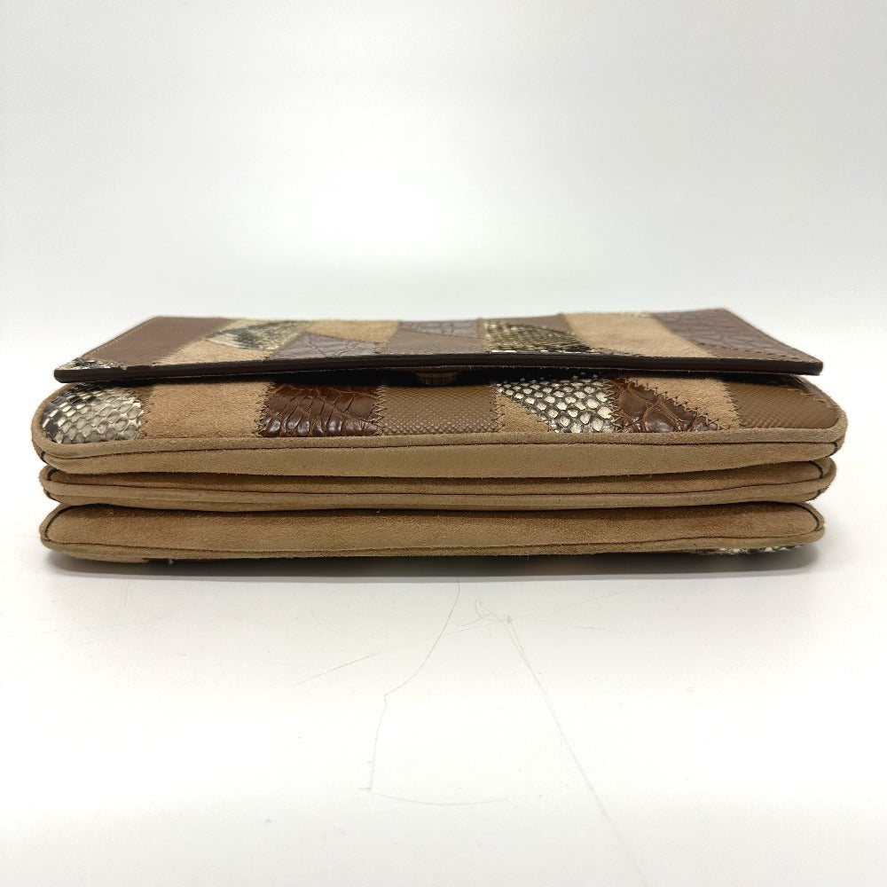 PRADA Shoulder Bag 1BD009 suede Brown logo