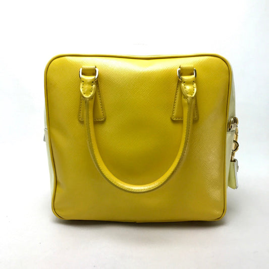 PRADA Handbag BL0864 leather yellow By color Saffiano Bernice Women Used Authentic
