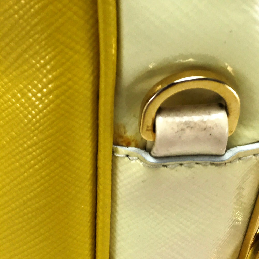 PRADA Handbag BL0864 leather yellow By color Saffiano Bernice Women Used Authentic