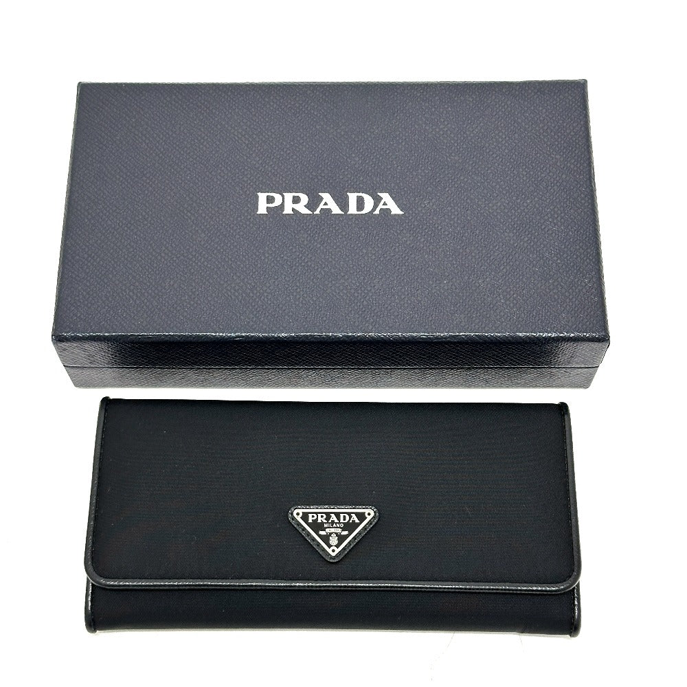 PRADA Folded wallet 1MH132 Nylon black Triangle logo plate
