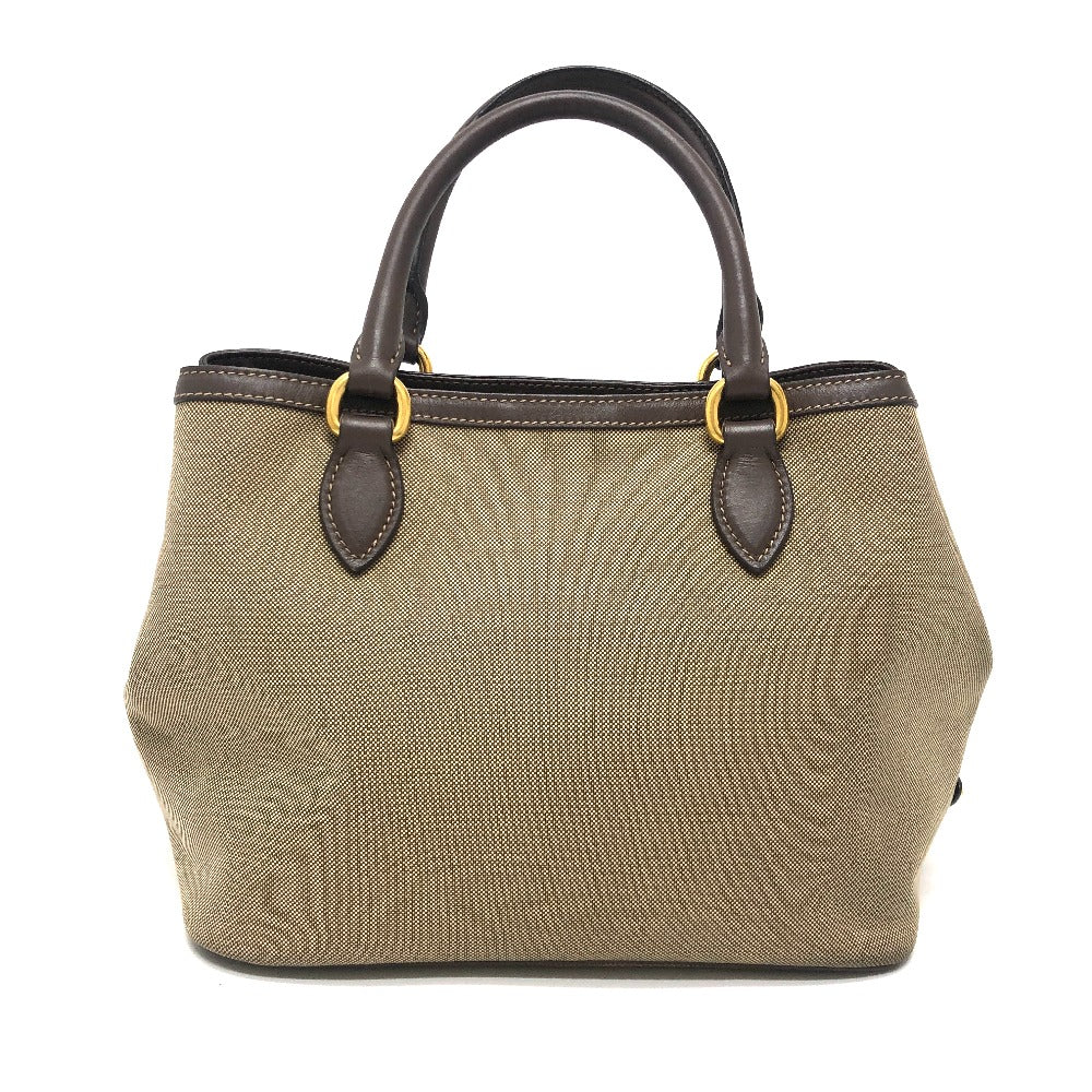PRADA Handbag 1BA172 Nylon jacquard / leather khaki Logo jacquard Women Used Authentic