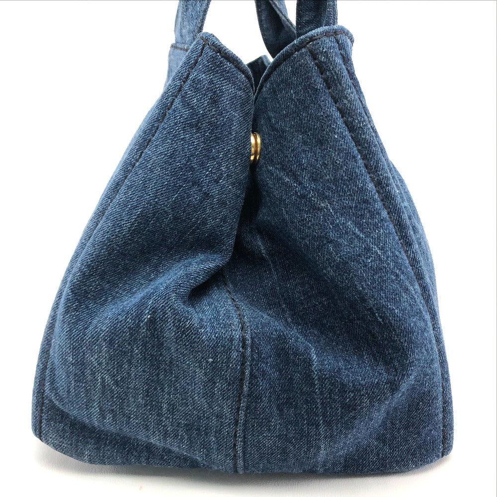 PRADA Handbag B1877B denim denim blue Canapa Women Used Authentic