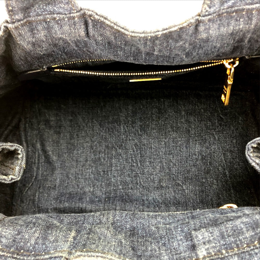 PRADA Handbag B1877B denim denim blue Canapa Women Used Authentic