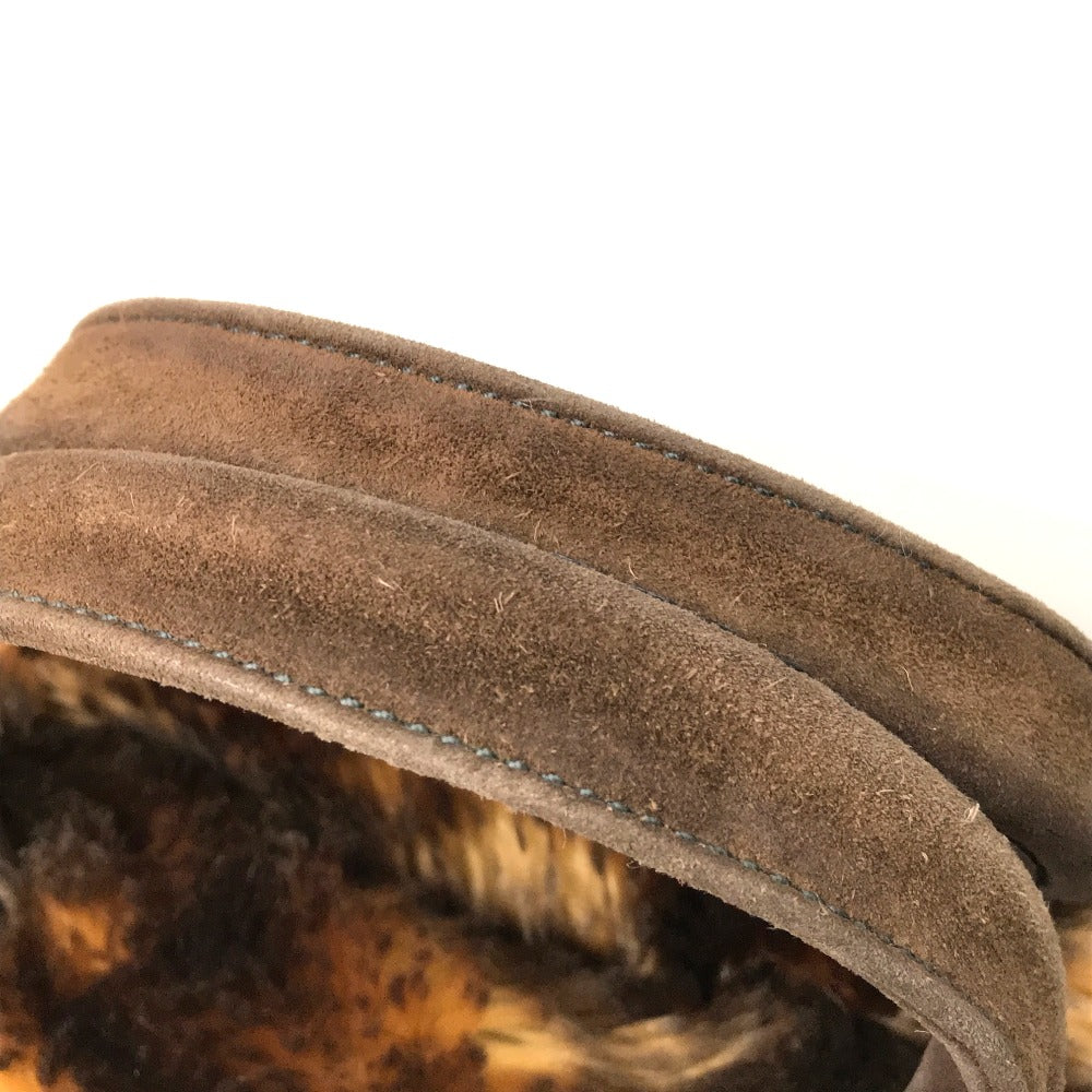 PRADA Tote Bag BN2182 Denim / fake fur / suede blue Fur with bag Canapa Women Used Authentic