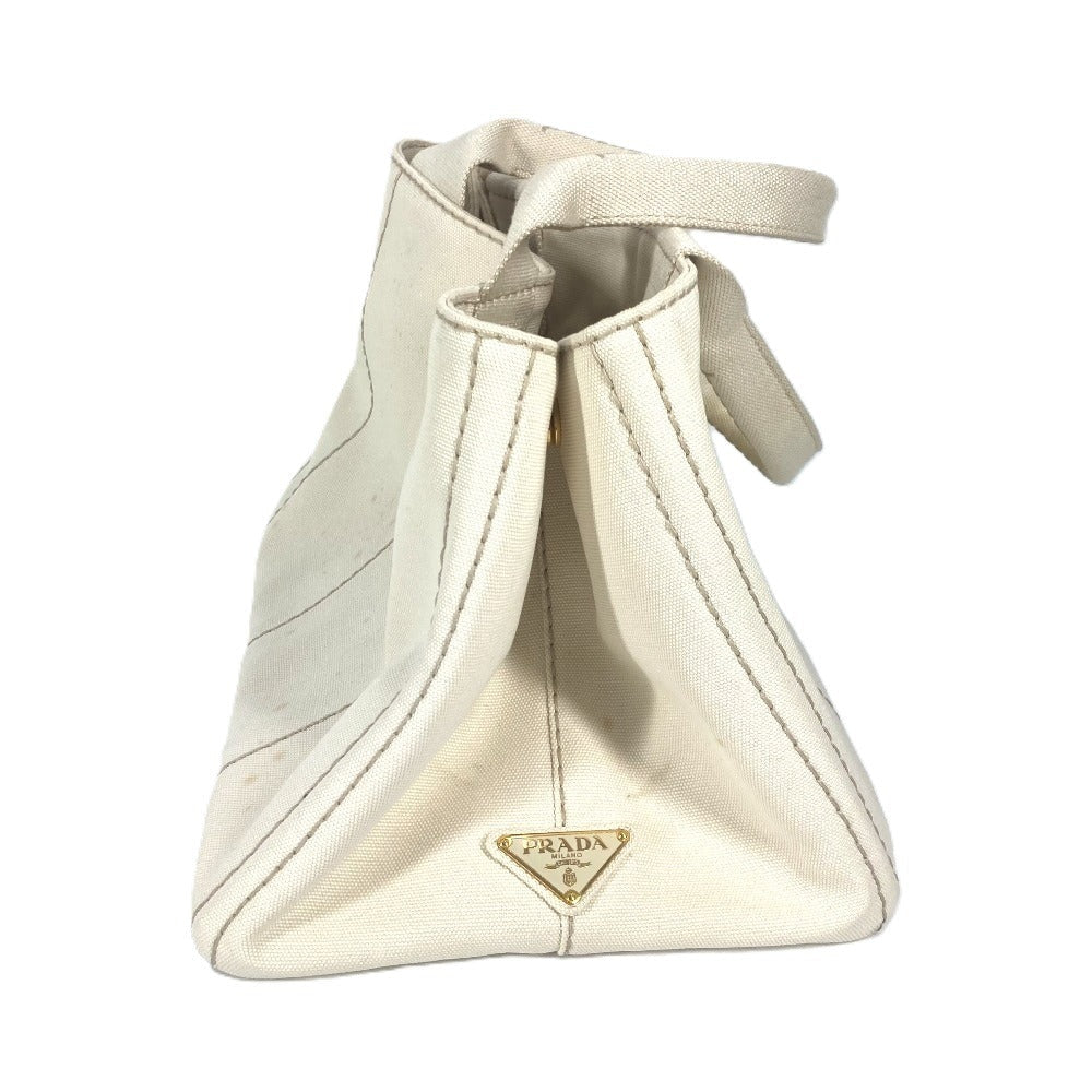 PRADA Tote Bag BN1877 canvas White type Canapa Women Used Authentic