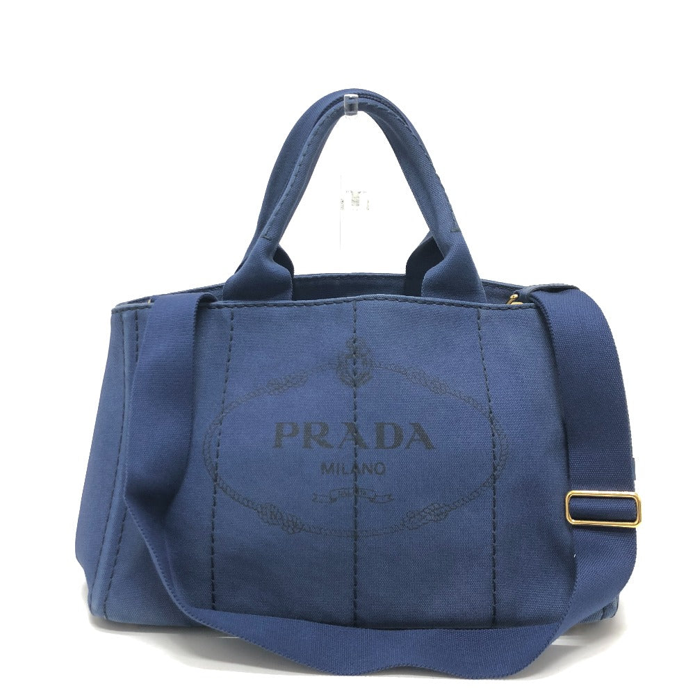PRADA Handbag 1BG642 canvas blue Canapa