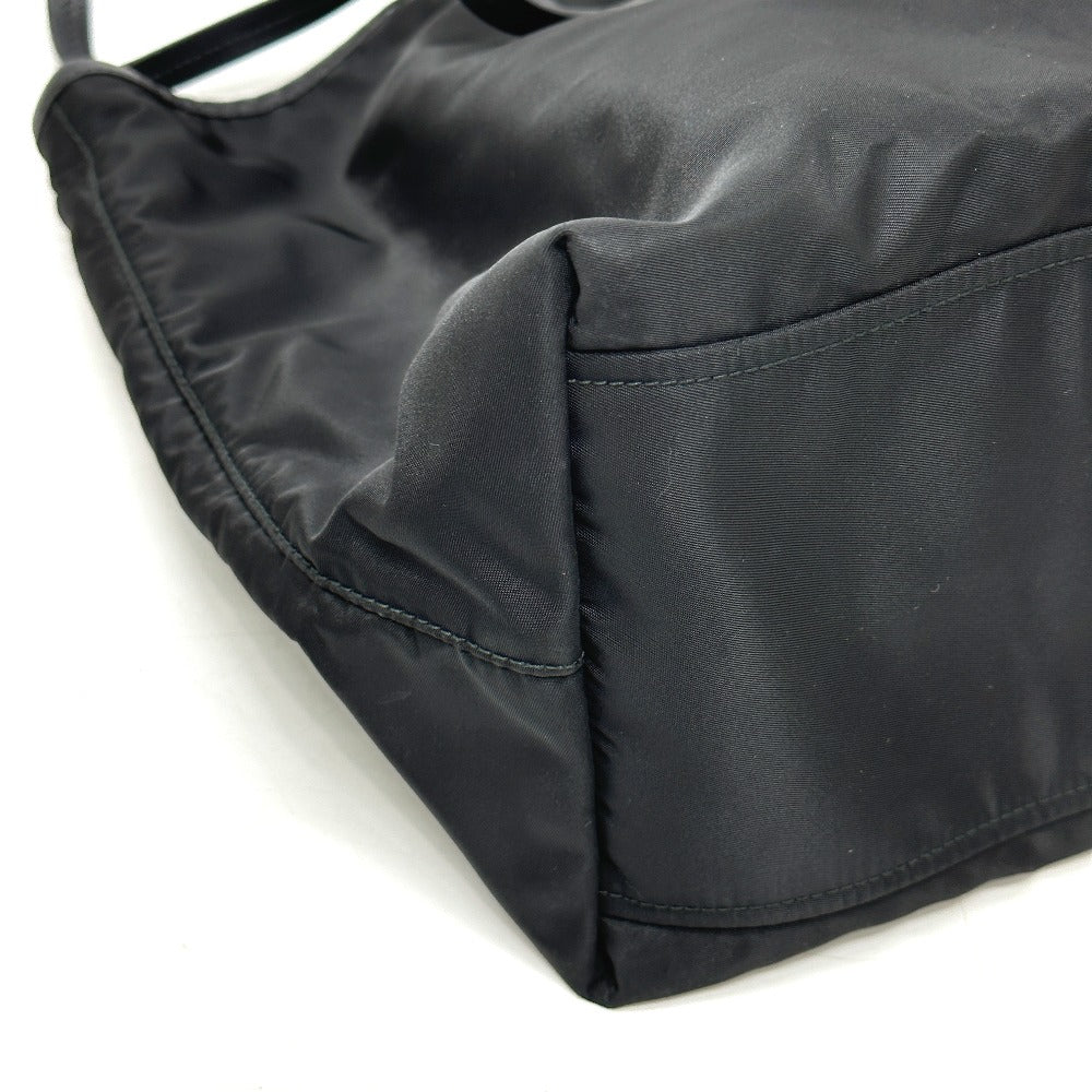 PRADA Tote Bag 1BG065 Nylon, Velour black Kaye trompe l'oeil Women Used Authentic