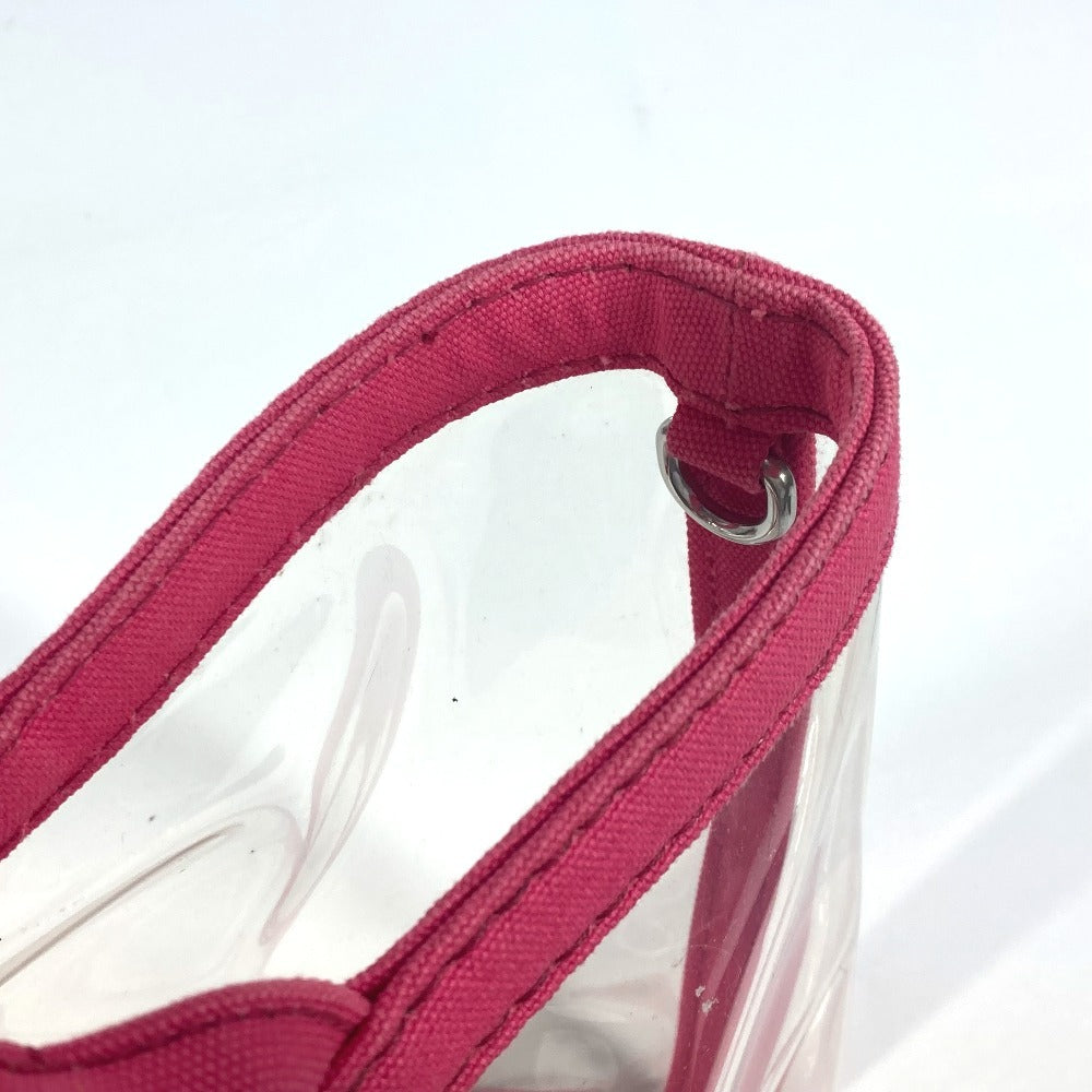 PRADA Tote Bag Plastics pink beach bag with pouch logo Canapa