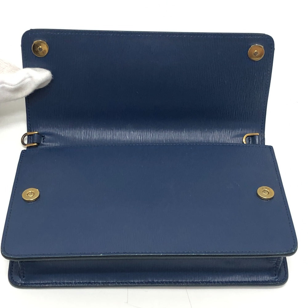 PRADA Shoulder Bag 1BP016 leather blue Bag logo wallet mini bag party bag