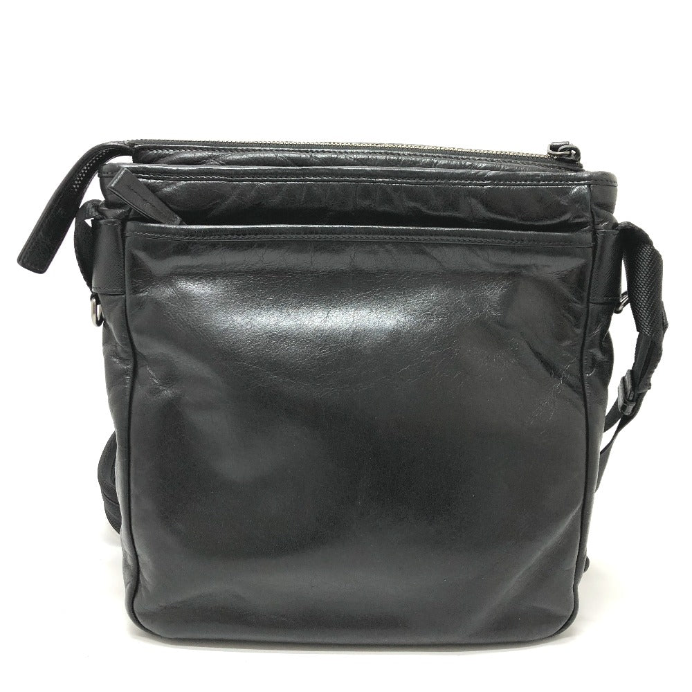 PRADA Shoulder Bag 2VH022 leather black Messenger mens Used Authentic