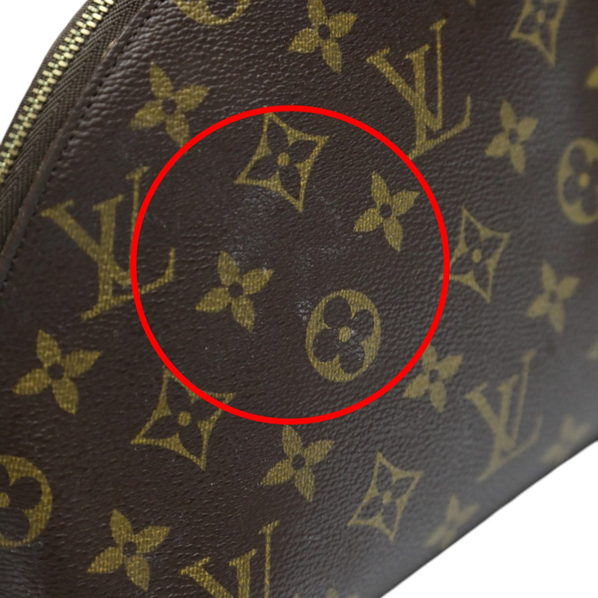 LOUIS VUITTON Pouch M47520 Monogram canvas Brown Pouch Monogram Pochette Cosmetic MM unisex(Unisex) Used Authentic
