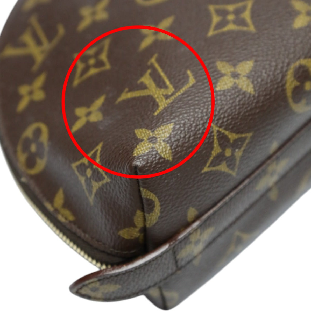 LOUIS VUITTON Pouch M47520 Monogram canvas Brown Pouch Monogram Pochette Cosmetic MM unisex(Unisex) Used Authentic