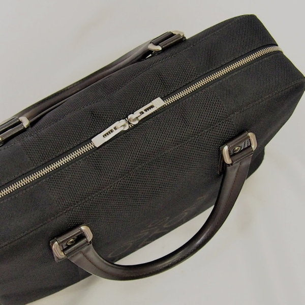 LOUIS VUITTON Handbag M93082 Damier Jean Canvas Noir (Black) Documents bag Damier Jean Yak unisex(Unisex) Used Authentic