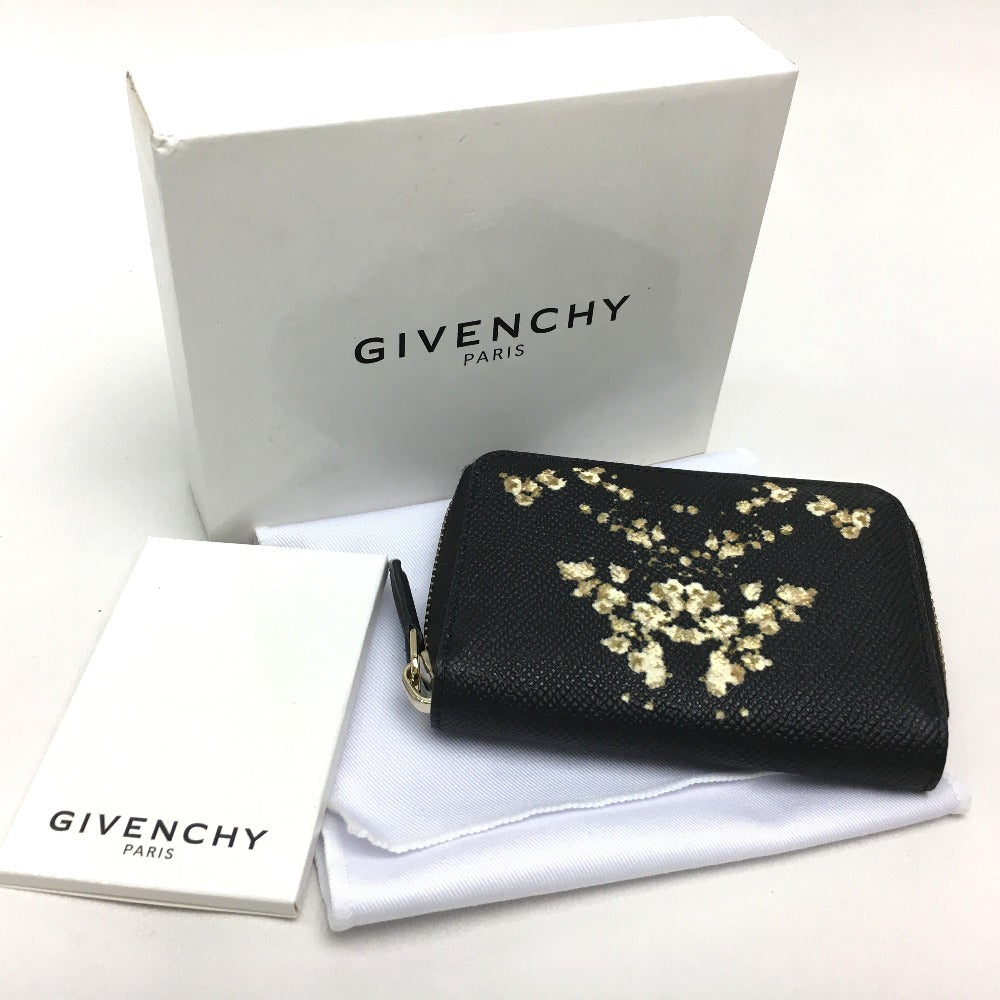 GIVENCHY Coin case leather black Women Used Authentic