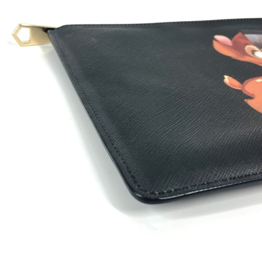 GIVENCHY Clutch bag PVC black Disney collaboration DISNEY Bambi unisex(Unisex) Used Authentic
