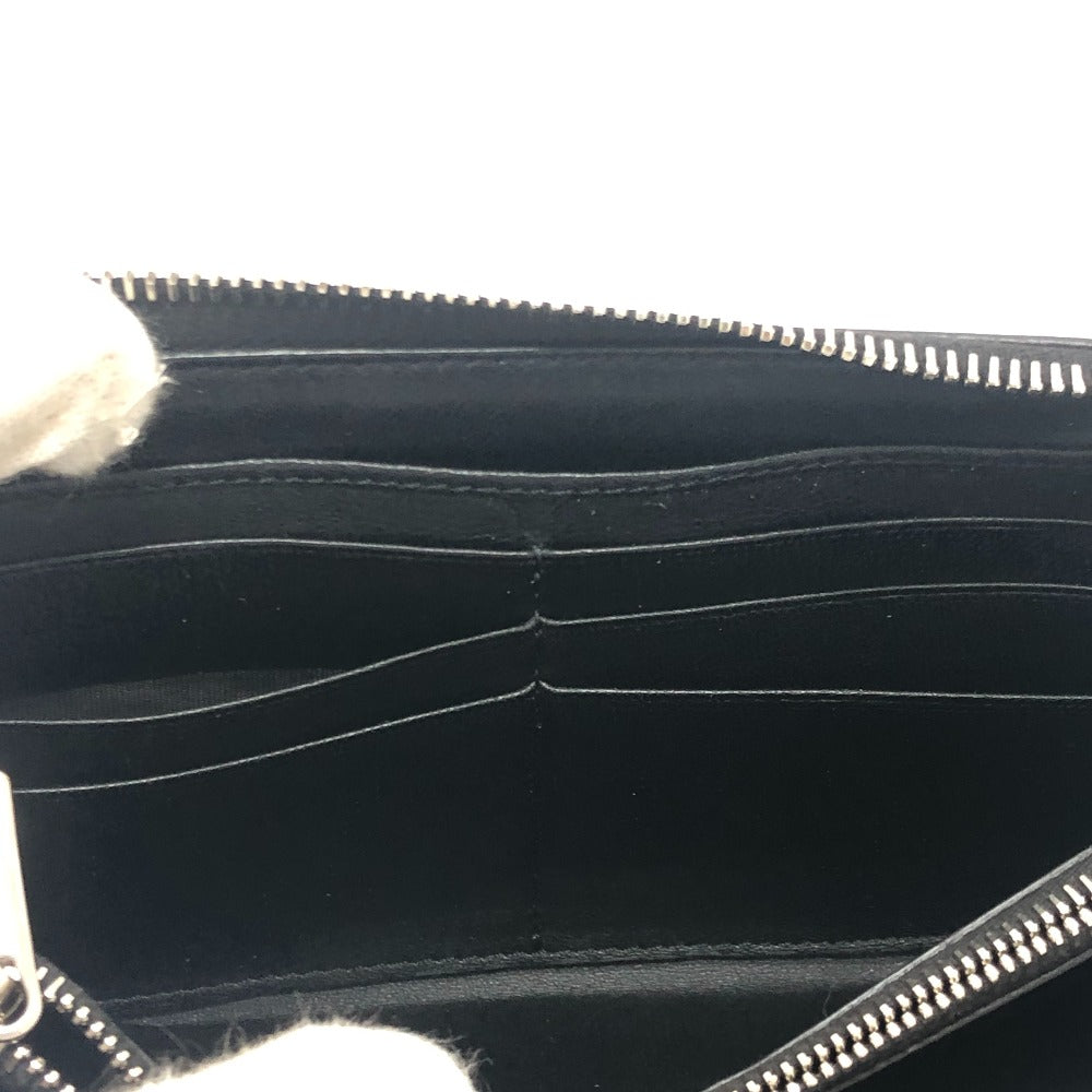 GIVENCHY Long Wallet Purse leather black Front logo mens Used Authentic