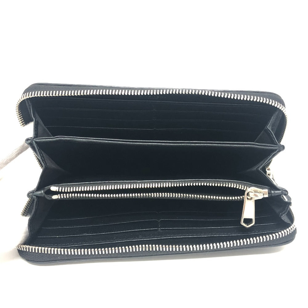 GIVENCHY Long Wallet Purse leather black Front logo mens Used Authentic