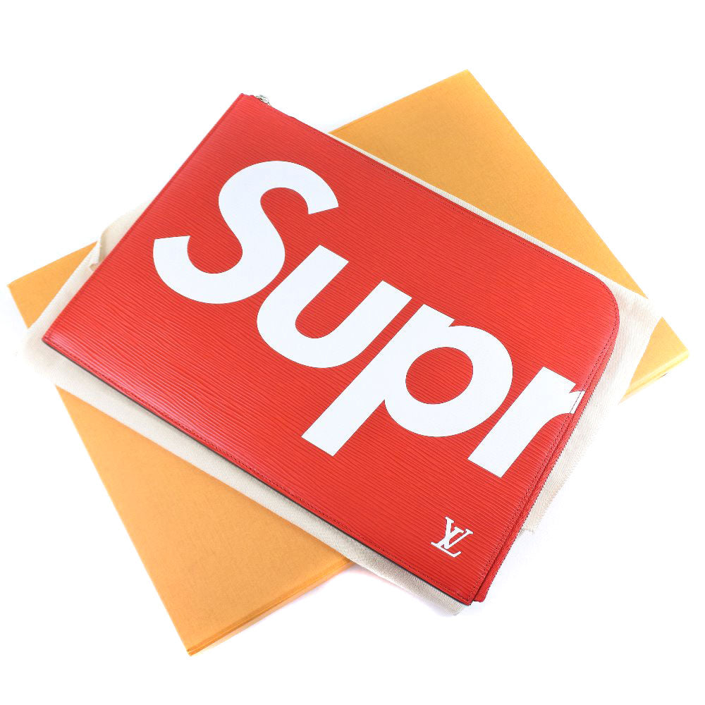LOUIS VUITTON Clutch bag M67722 Epi Leather Red Supreme collaboration Pochette Jules GM mens Used Authentic